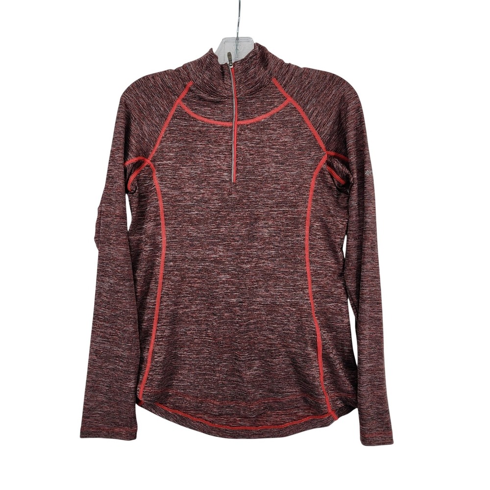 Columbia S Red Space Dye Quarter Zip Pullover Active Performance Hiking Outdoor